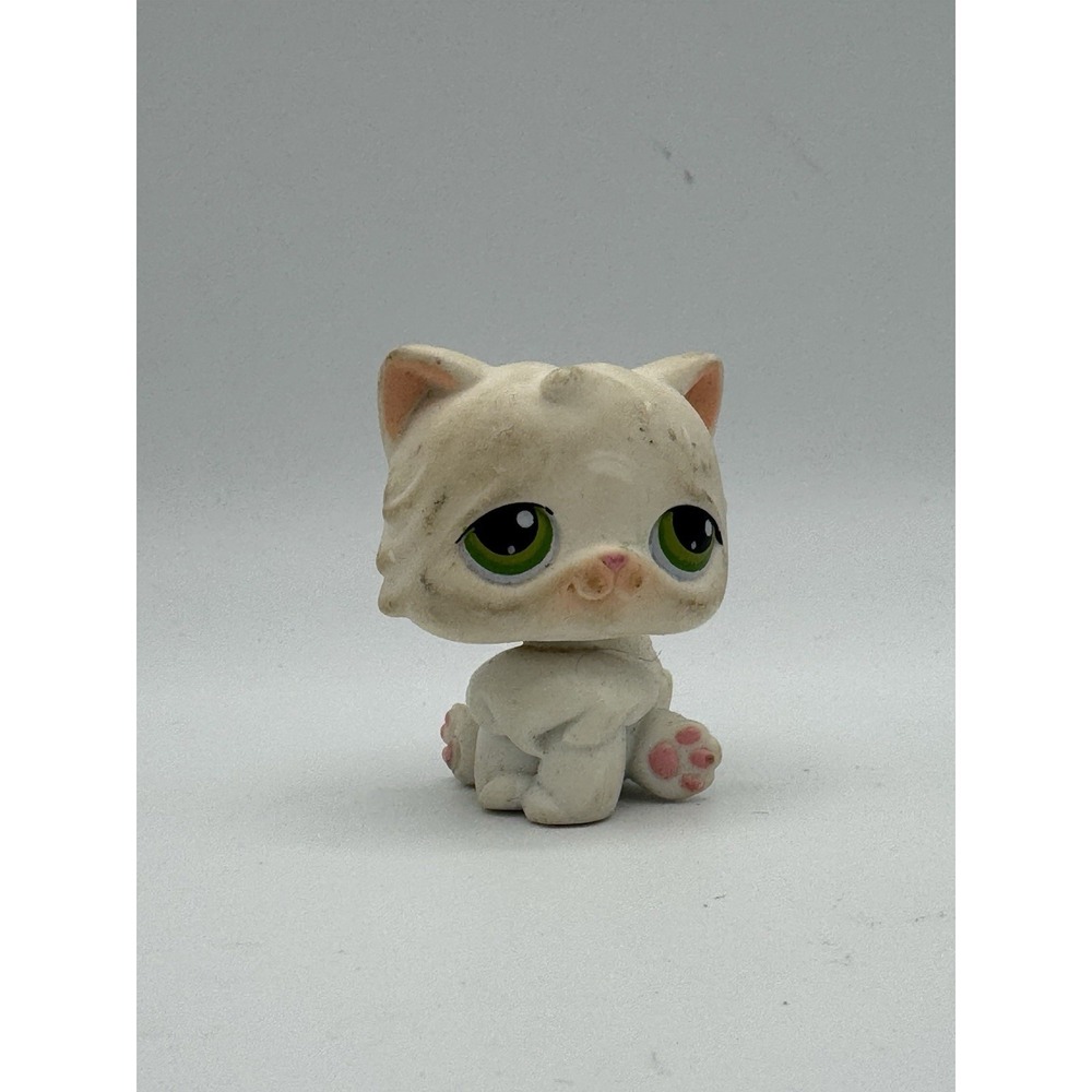 Littlest Pet Shop #15 Persian Kitty White Cat Hasboro Collectible LPS 2004